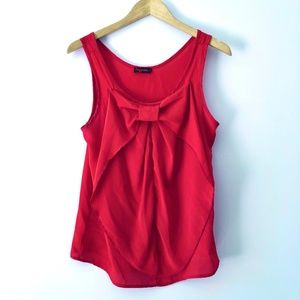 ** ModCloth Red sleeveless blouse with Bow